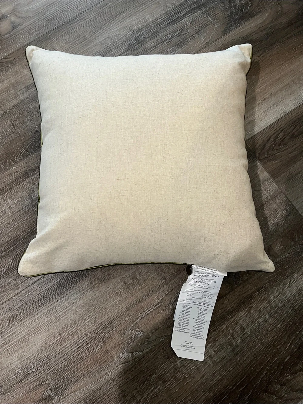 NEW Pier 1 Santa Holiday Pillow - Red, White, Green, Beige
